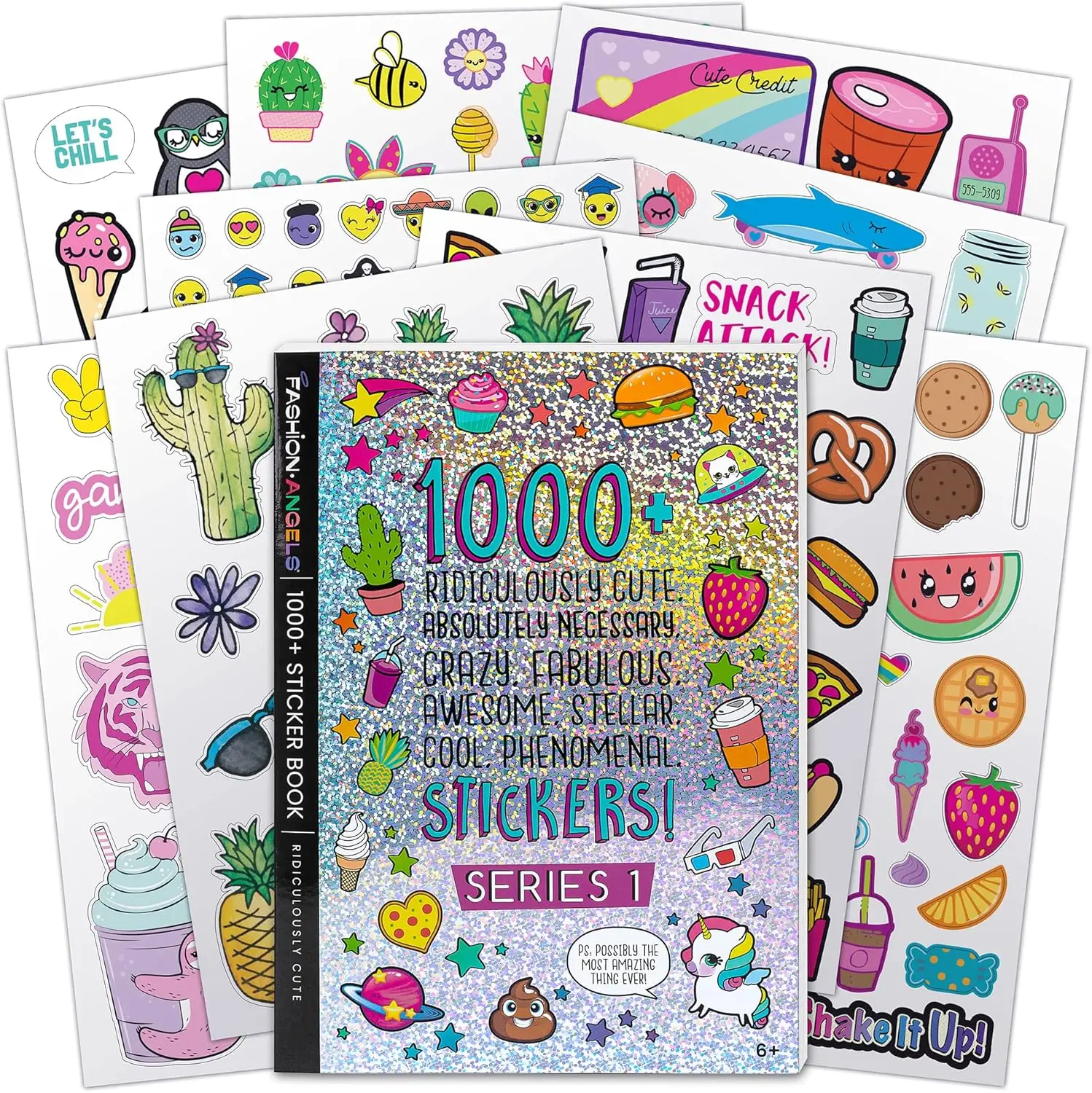 

1000+ Cute Stickers for Kids - Fun Craft Sticker Book, 40 Pages for Ages 6+, Scrapbooks & Gifts