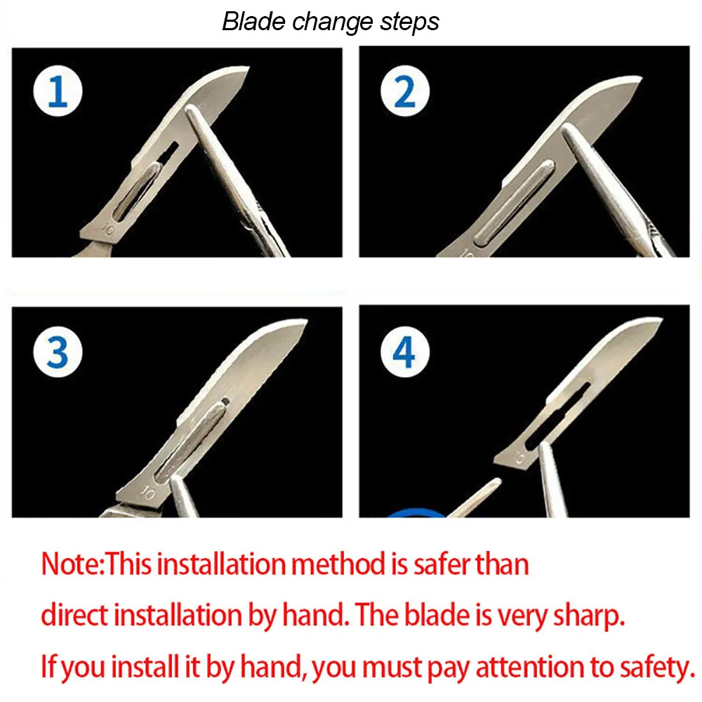 ชุดมีดผ่าตัดด้ามจับใบมีดเหล็กกล้าคาร์บอนชุดเครื่องมือซ่อมแซมมีดผ่าตัดสัตว์เครื่องมือตัดแบบ DIY มีดแกะสลัก PCB