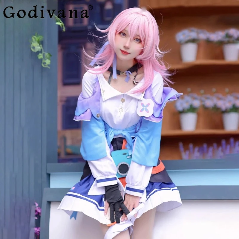 3月7日 コスプレ衣装セット レディースウィッグ ロールプレイ ロリータトップとスカートスーツ 女性用ハロウィンパーティー衣装 コミコン用