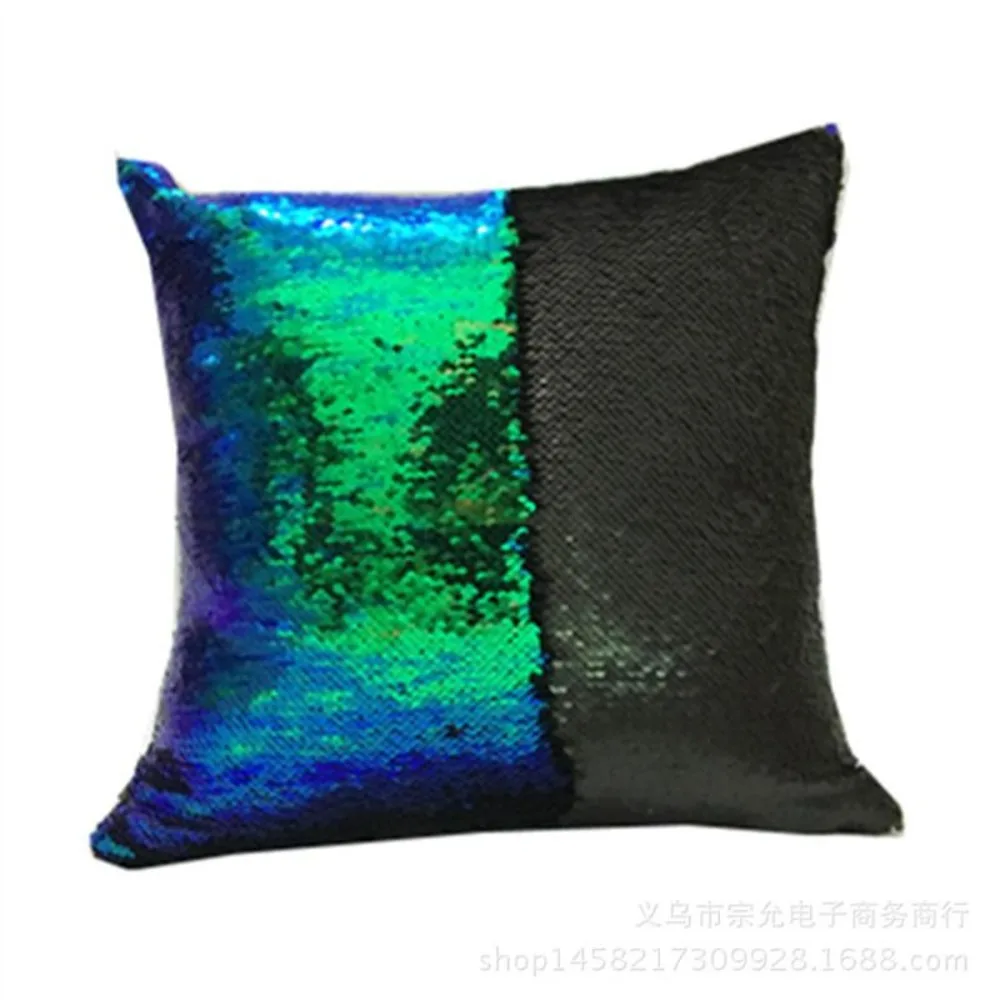 CIFBUY Suede Fabric Sequin Cushion Cover Decorative Throw Pillow Case for Sofa Cafe Home Textiles