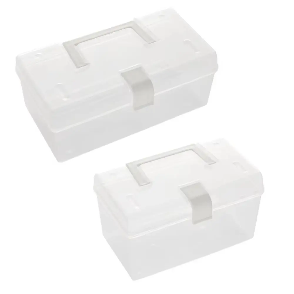 1Pcs Transparent Plastic Storage Box Sundries Stationery Mask Large-Capacity Miscellaneous Container Box Household