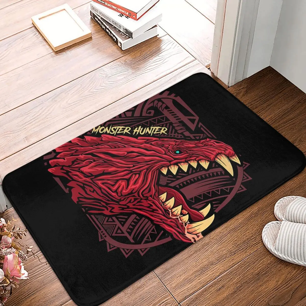 

Monster Hunter Game Non-slip Doormat Odogaron Bath Bedroom Mat Outdoor Carpet Flannel Modern Decor