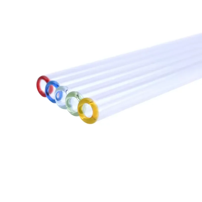 for 200 * 8Mm custom glass tube straw accessories environmentally friendly borosilicate glass straight tube transparent color
