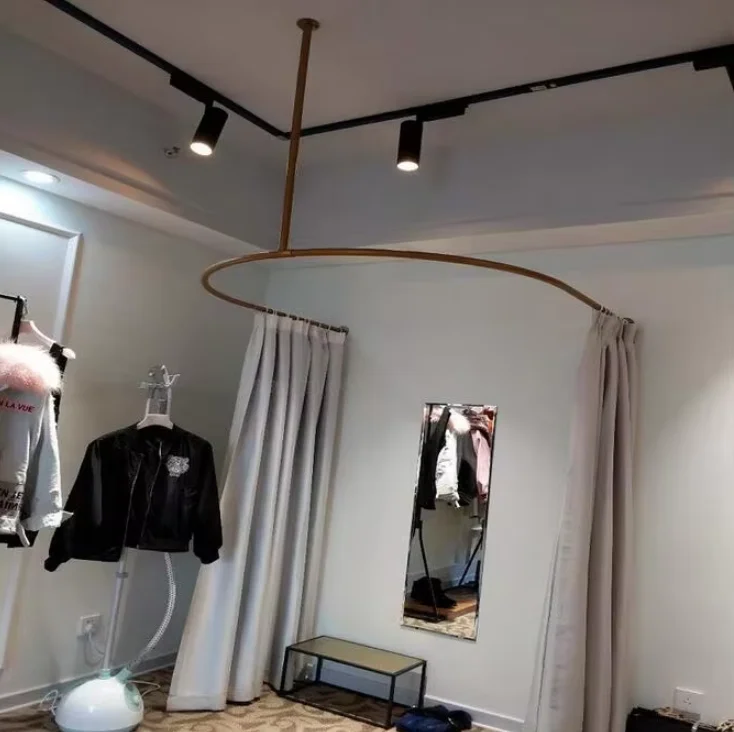 

Clothing store wedding dress hanger simple fitting room U-shaped pole corner changing room