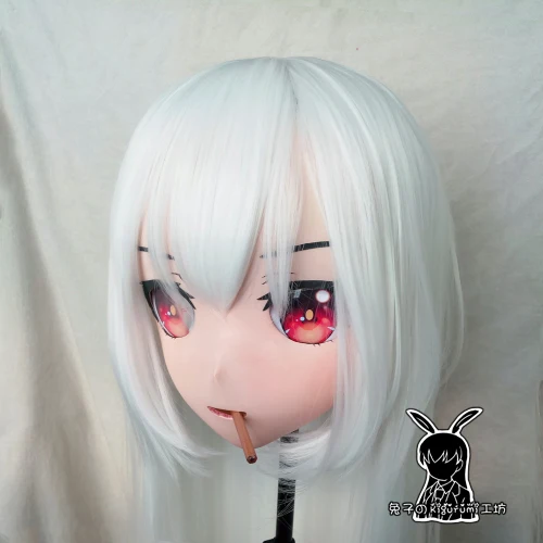 (KM5163) Wysokiej jakości ręcznie robiona maska z żywicy, 3/4 głowy, postać z japońskiego anime, cosplay, kigurumi, crossdresser