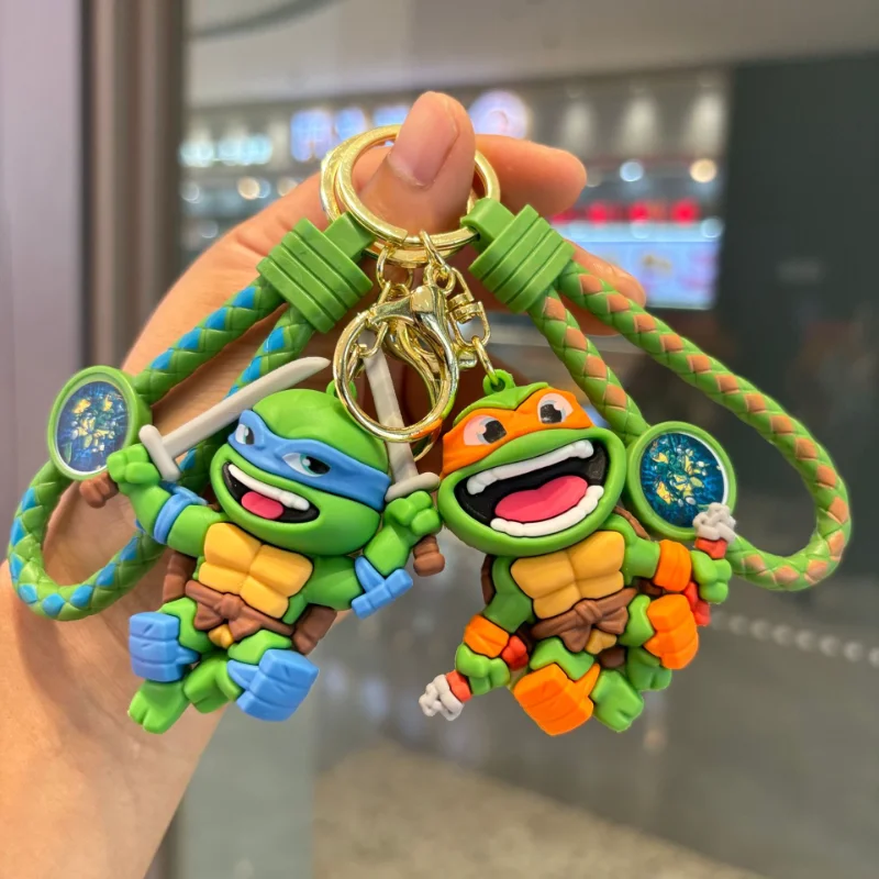 พวงกุญแจเต่านินจา รุ่นราฟาเอล โดนาเทลโล ตุ๊กตาการ์ตูน ของตกแต่งพวงกุญแจรถยนต์ กระเป๋า ของขวัญสำหรับแฟนๆ