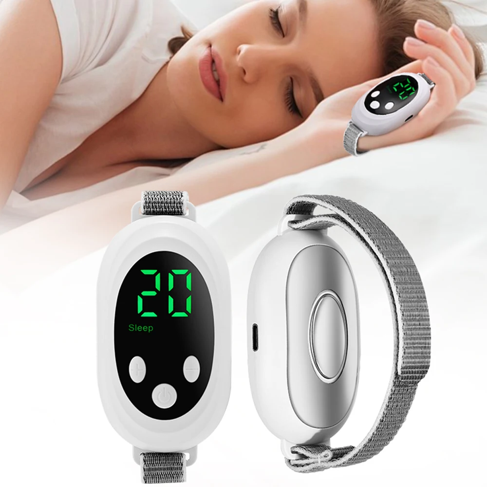 New Microcurrent Sleep Aid Device EMS Sleep Aid Machine Sleep Instrument for Insomnia Stress Anxiety Relief Palm Pulse Massager