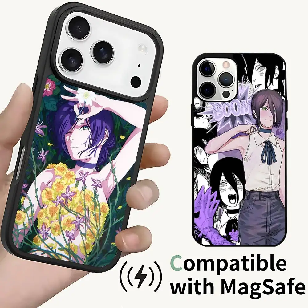 

C-Chainsaw Man R-Reze Phone Case For iPhone 17,16,15,14,13,12,11,Pro,Max,Plus,Mini,SE4,E Magnetic Magsafe Wireless Charging