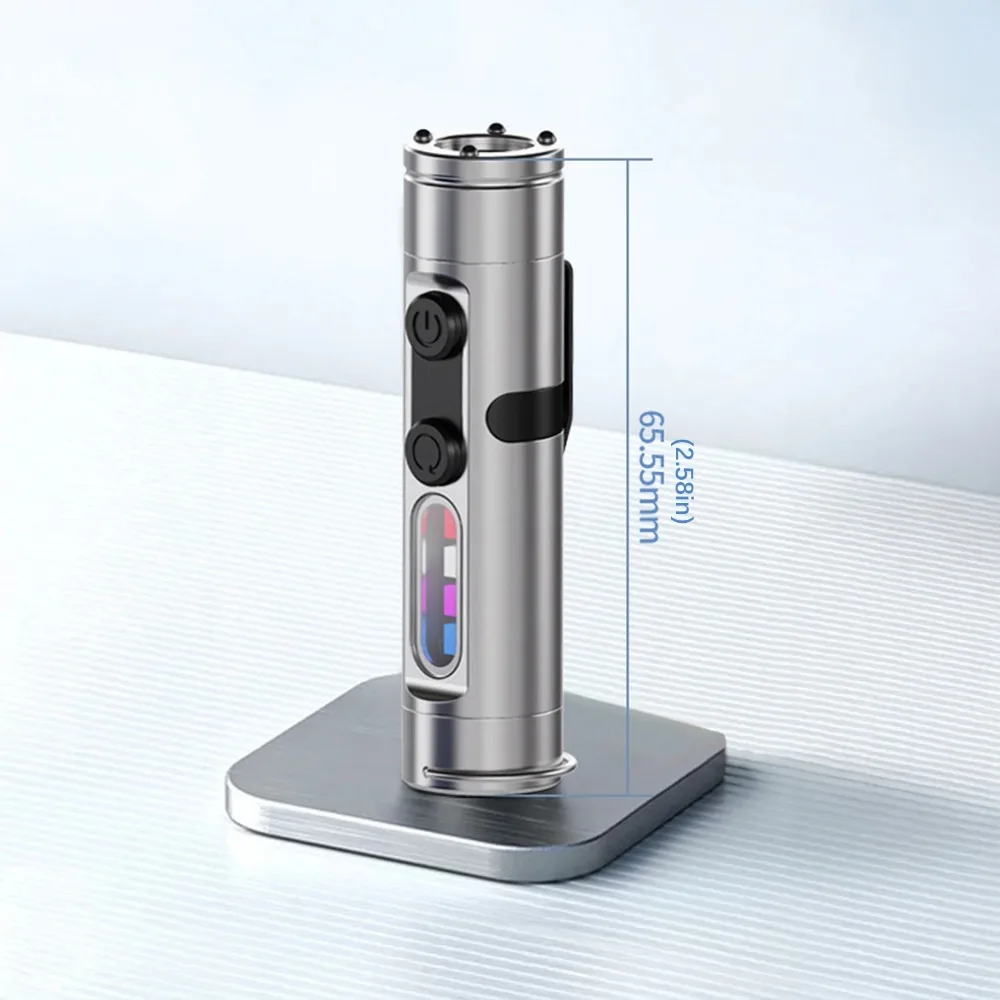 LED Flashlight Mini Portable EDC Torch Type-C Rechargeable Magnetic Hat Clip Lamp 9 Lighting Modes for Outdoor Camping Emergency view 2