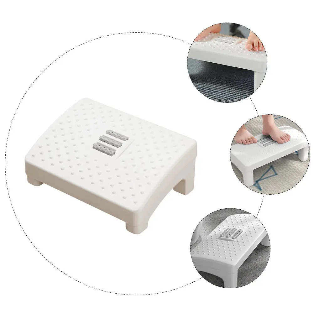 Plastic Footstool for Home Office Kids Pedal Piano Practice Non-Slip Stepped Stool White Work Desk Massage Step Stool