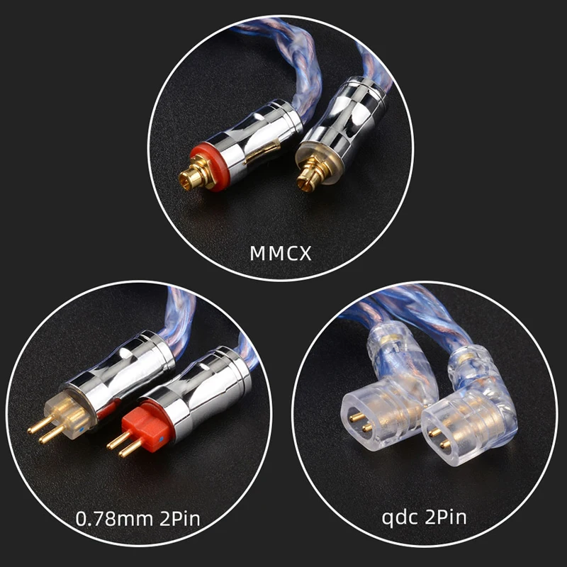 Imagem -06 - Nicehck Spacecloud Carro-chefe 6n Litz Banhado a Prata Occ Mais 7n Occ Mix Cabo de Fone de Ouvido Coaxial 3.5 2.5 4.4 mm Mmcx Qdc Pinos para Asx Zax