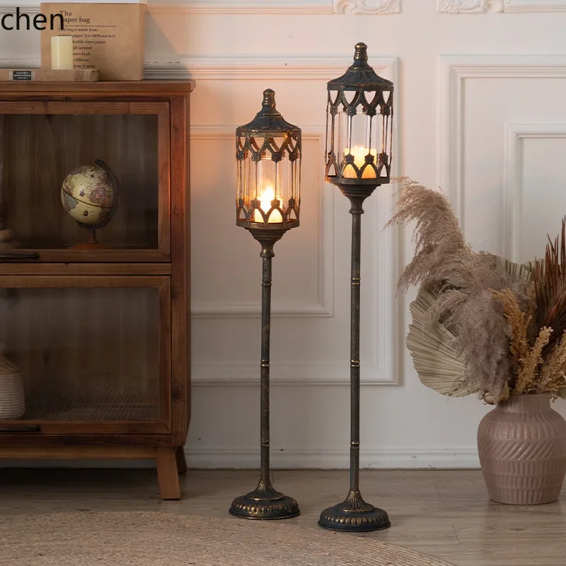 

Retro entrance floor candle holder wedding atmosphere decorative candle holder wrought iron