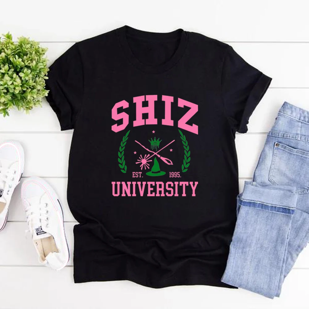 

Shiz University T Shirts Movie Lover Gift Unisex Tshirts Short Sleeve Women Clothing Graphic Tee Wizard Shiz University Shirt