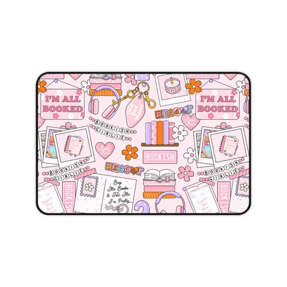 Bookish Girlie Large Desk Mat, Cute Desk Mat,alfombrillas para escritorio teclado mecânico mouse pad grande alfombrilla ratón