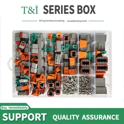 250pcs Deutsch DT series Waterproof Wire Connector Kit DT06-2/3/4/6S DT04-2/3/4/6P Automotive Sealed Plug with pins box