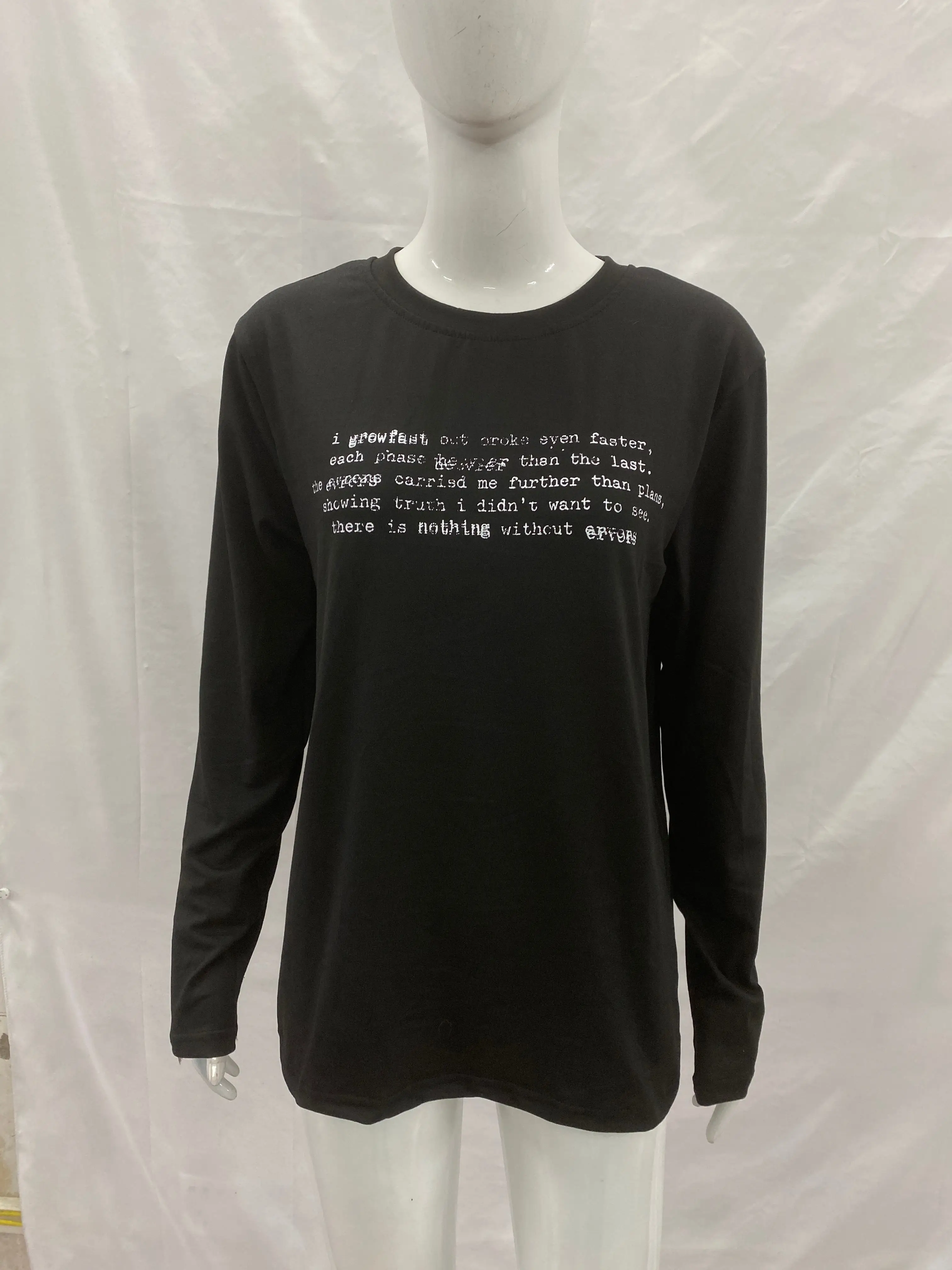 Ins fashion high street fashion carta impressa em torno do pescoço pulôver camiseta para homens e mulheres no inverno 2025, novas roupas Y2k