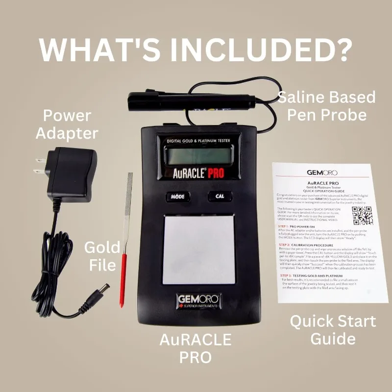 AuRACLE PRO Gold Tester | Accurate Compact Portable Machine with Electronic Digital LCD Display Gold & Platinum Tester