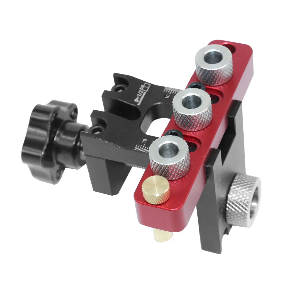 Holzbearbeitung 3-in-1-Dübellehre, Universal-Dübelle, Nockenlehre, Holzloch-Bohrführung, Locator, verstellbares Taschenloch-Jig-Set – Detail 9