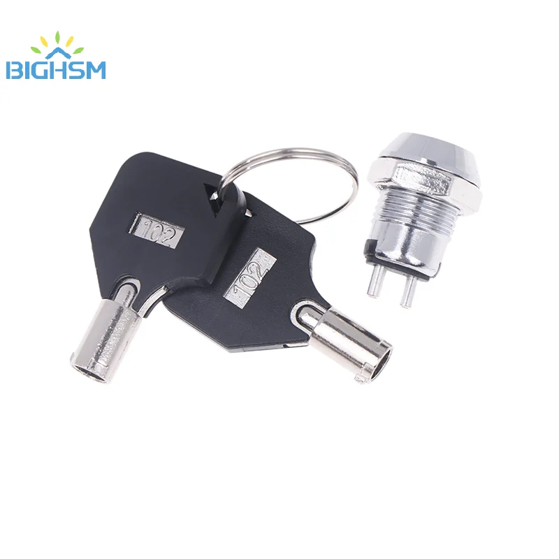 12MM Stainless Steel Telephone Lock Electronic Lock Power Lock Key Switch S1201 Double Side Pull Out Type 0.5A250V AC 2Keys