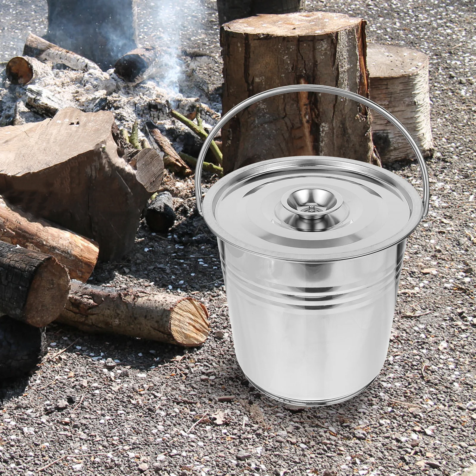 

Stainless Steel Ash Bucket for Fireplace Grill Charcoal Coal Storage Container Metal Can Kitchen Restaurant Durable Lightweight