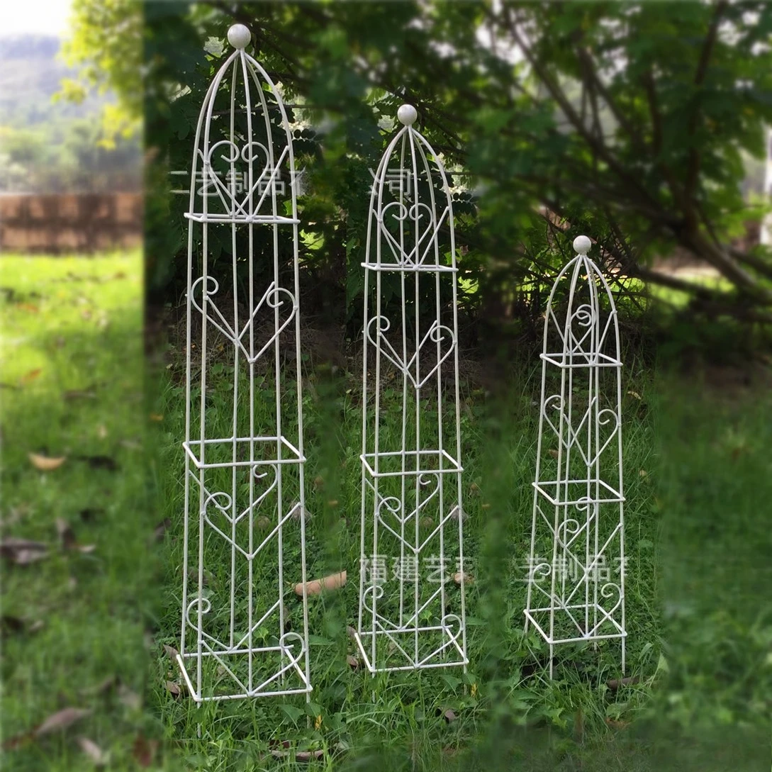 European vertical gardening flower stand wrought iron flower pot stand clematis three-dimensional climbing vine cone