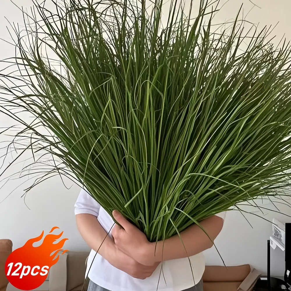 12 unidades de hierba de cebolla Artificial de 70CM, plantas verdes falsas grandes para bricolaje, lugar de boda, hogar, jardín al aire libre, decoración, hierba de cebolla falsa