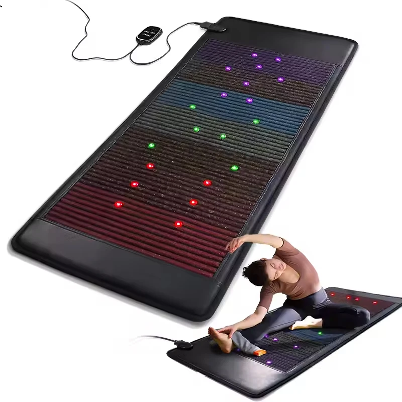 

185cmX75cm PEMF Crystal Photon Gemstone Rainbow Chakra Therapy Mat Relax Massage Electric Heating Magnetic Therapy Pad