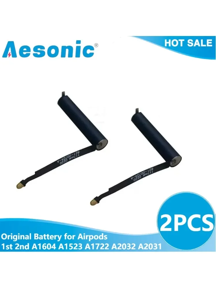 2 SZT. Oryginalna Bateria GOKY93mWhA1604 do Apple Airpods 1. i 2. generacji A1604 A1523 A1722 A2032 A2031 Air Pods 1 2 Bateria — zdjęcie produktu 6