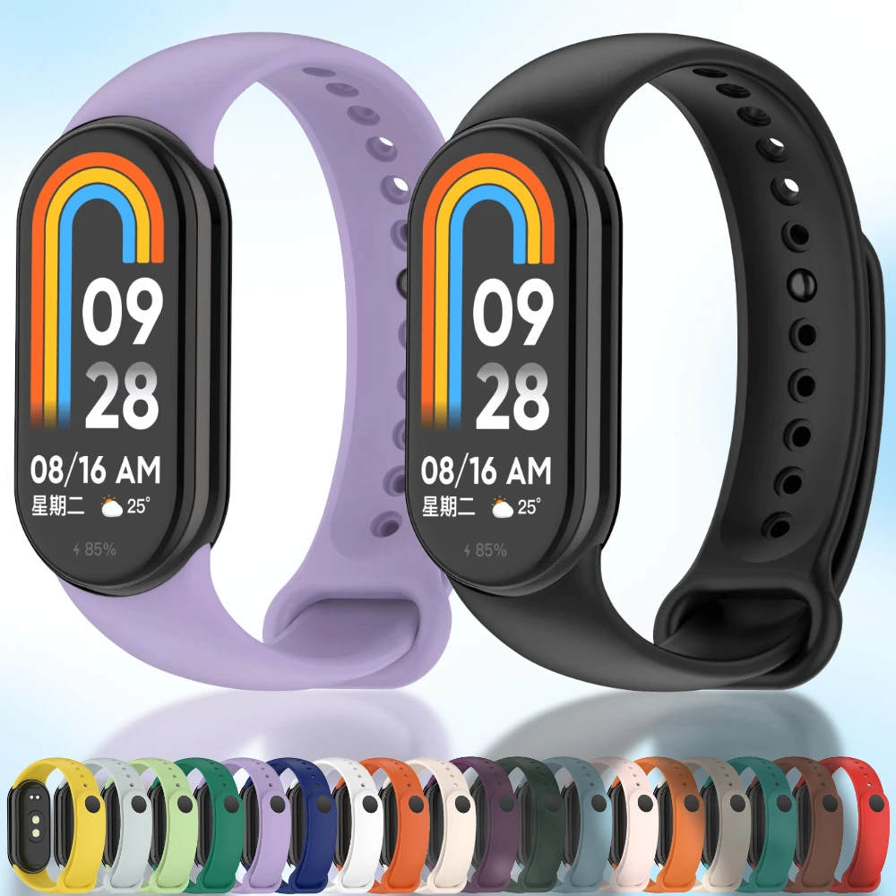 

For Mi Band 8 9 Strap Mi Band 8 Accessories Silicone Sport Replacement Belt Wrist Pulseira Correa for Xiaomi MiBand 9 Bracelet