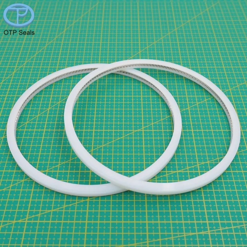 Custom Seals UHMWPE Spring Energized Seal 160.5x175.3x9mm End Face Inner Abrasion Ultra-high Molecular Weight Polyethylene OEM