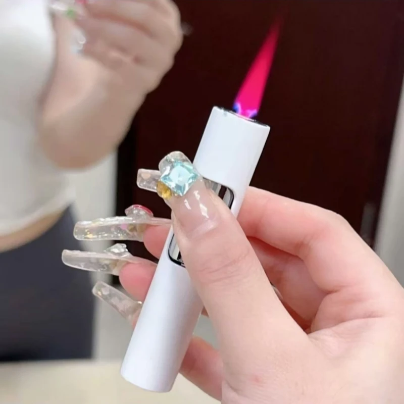 

Portable Mini Metal Inflatable Lighter Windproof Jet Flame Cute Outdoor Lighter Cigarette Accessories Smoking Gifts