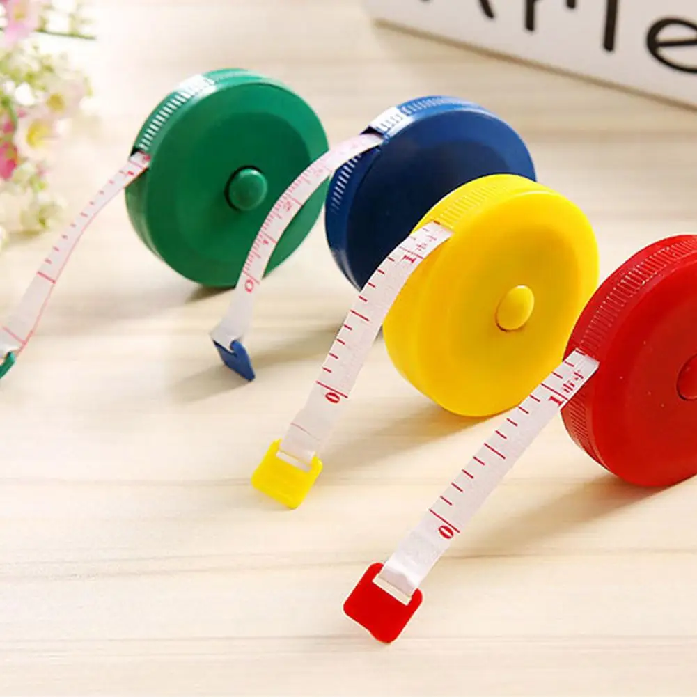 1.5m Pocket Plastic Round Tape Measure Tapeline Tape Measure Ruler Sewing Tool Mini Gadget Ruler Band Color Random