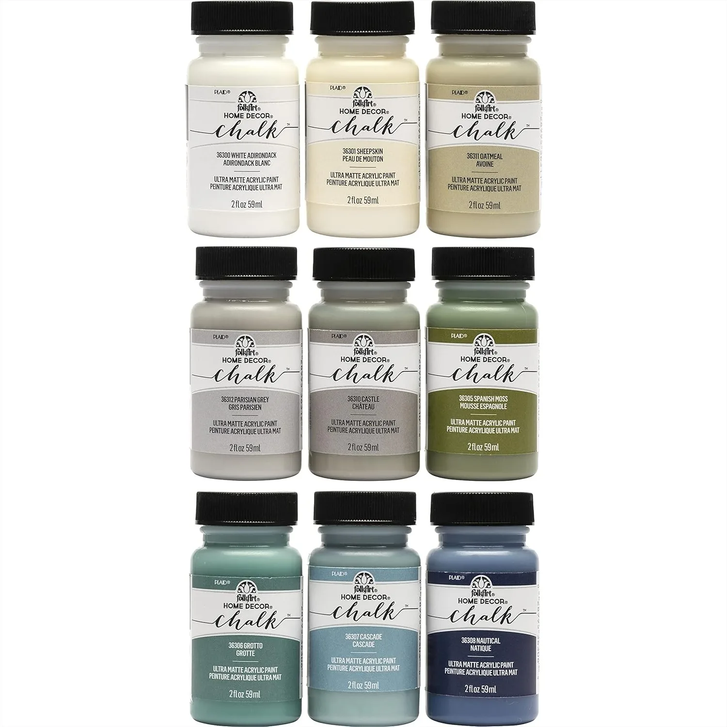 

Chalk Paint Set 9 Colors 2oz Each with Ultra-Matte Finish for Home Décor