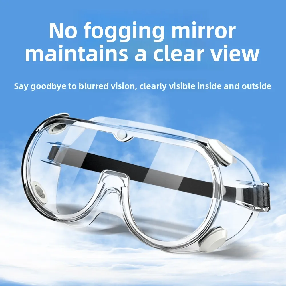 5PCS Anti Fog Safety Goggles Full Enclosure Design Dust Wind Pollen ProtectionClear Lens Cycling Woodworking  Lab Use
