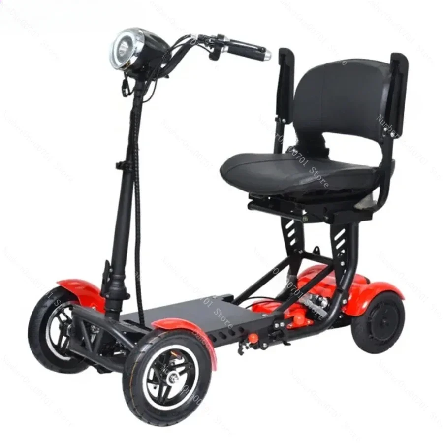 Motor Foldable Mobility Scooters 4 Wheels with Large Armrest Max Speed18 10-Inch Electric Scooter Elderly 36V250W Dual