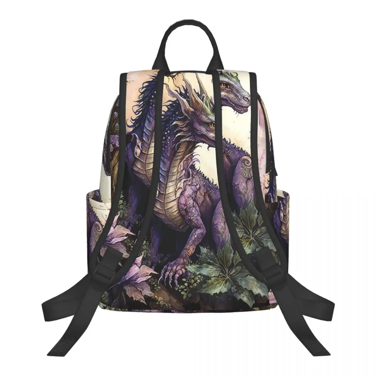 Fantasy Little Purple Fly Dragon Student Backpack School Bag Hiking Travel Daypack for Men Women Bookbag Shoulder Bags