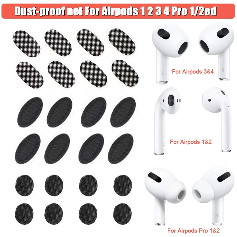 Filets anti-poussière en métal pour écouteurs, 10 pièces, écran anti-poussière adhésif, filtre en maille anti-poussière, sortie sonore, écouteur en gaze pour série Airpods