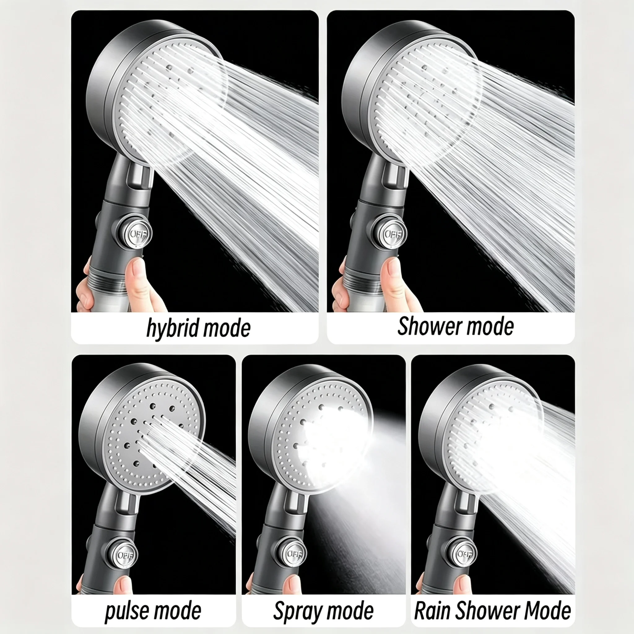 Grijze filterhanddouche met ho - Handheld Shower Head High Pressure Filter recensie en prijs
