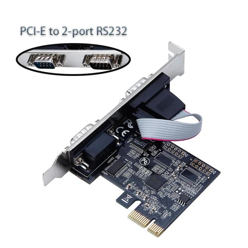 

PCIE Expansion Card PCIE to 2-port RS232 serial card Expansion Adapter PCI-E Serial Port Adapter PCI-E Converter PCIE Riser Card