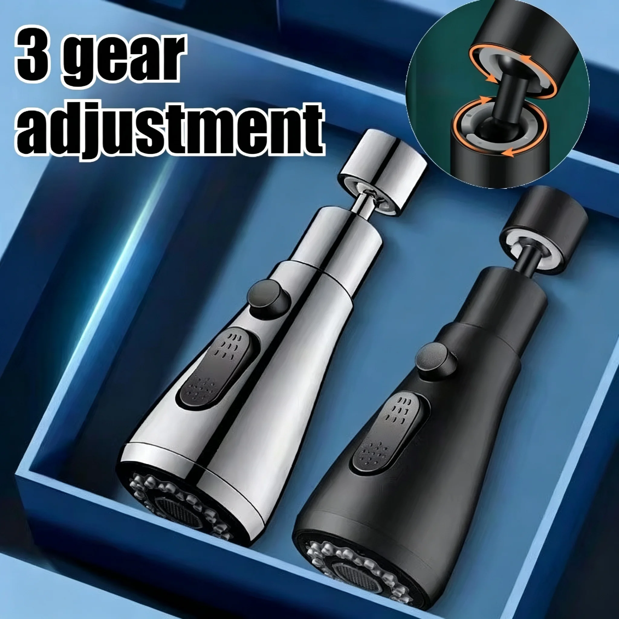 1pc Faucet Extender Metal Alloy,Three Modes,Head Water Saver Home Extended Shower Spray Filter Kitchen Accessories