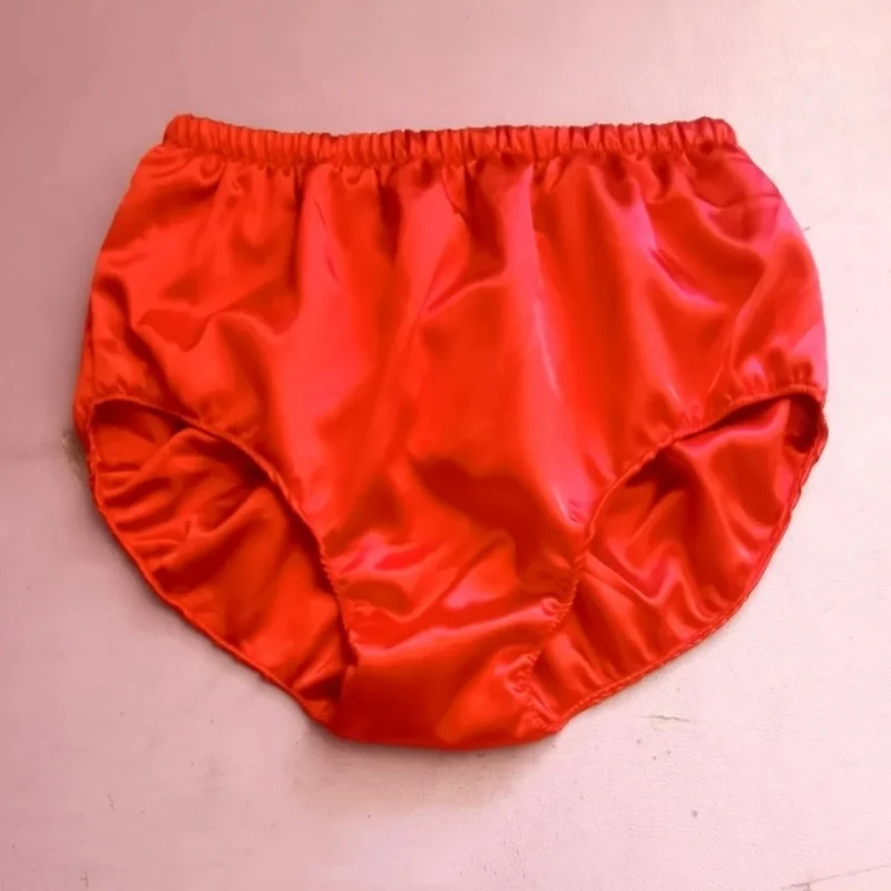 

Solid Color Satin Soft Smooth Sexy Men Briefs Double Layered Glossy Silky Touch Panties Party Club CD Sissy BF Underpants