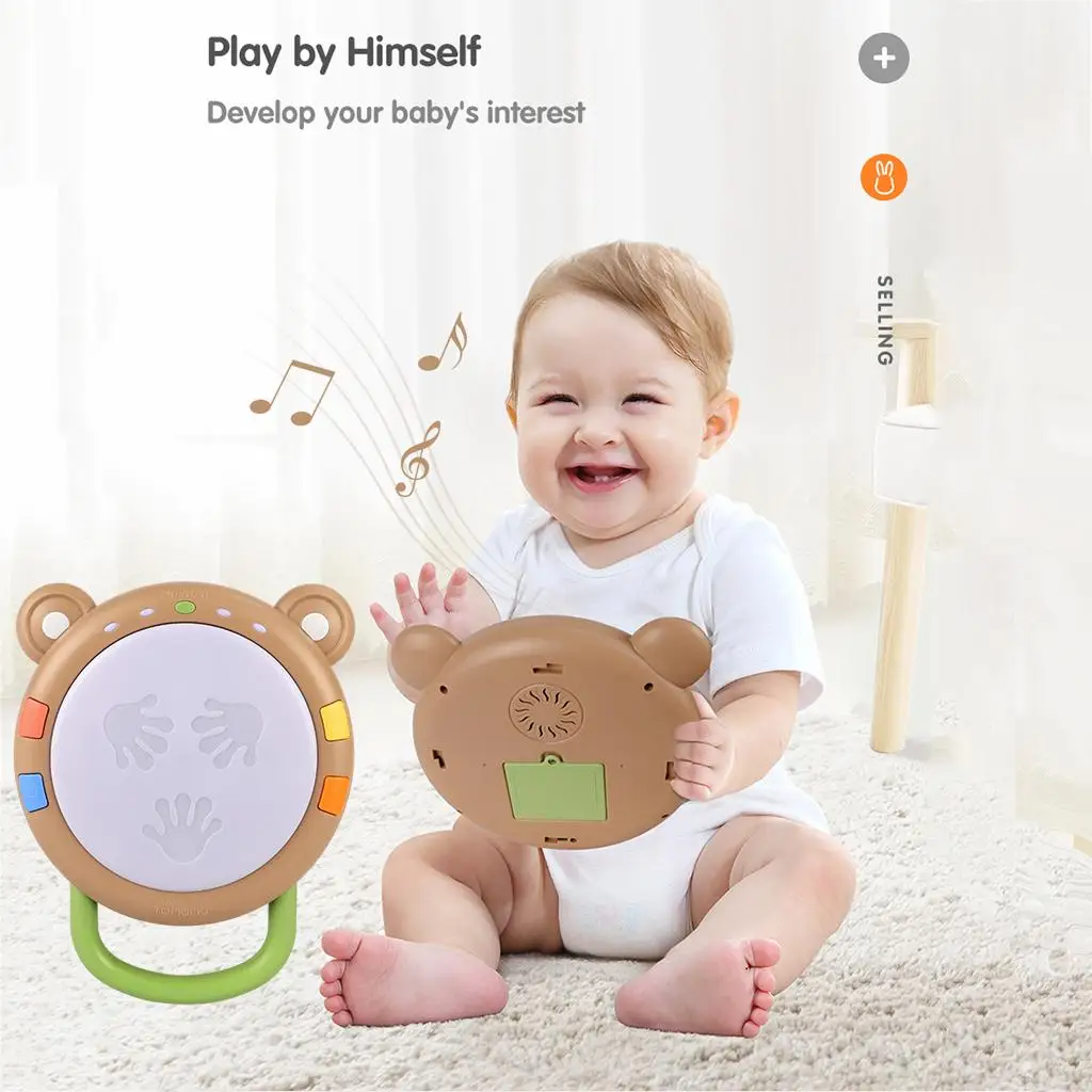 المحمولة الرضع طبلة يدوية قرع فوز أداة اللعب إيقاع الصوت