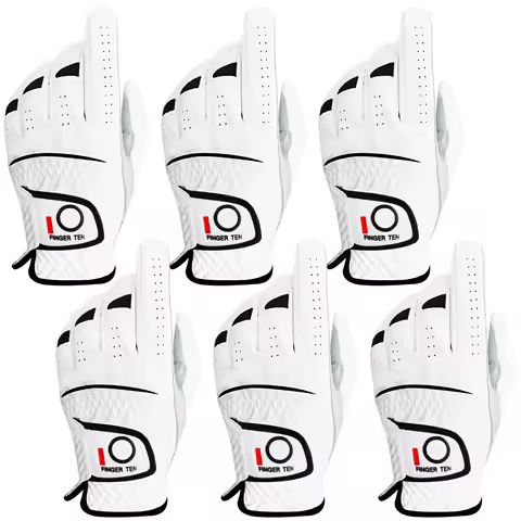 6 Pcs/3 쌍 전천후 그립 편안한 골프 장갑 남자 Cabretta 가죽 왼손 오른손 S M ML L XL 드롭 배송