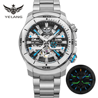 Yelang V1034 Men Watch 44mm Business Luxury Sapphire Japan Miyota 8N40 Automatic Mechanical Waterproof 300M 30Bar Luminous T100