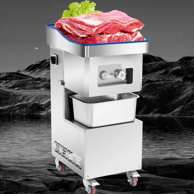 Cortadora de carne eléctrica, cortador de carne comercial de 1600W, cuchillas de acero inoxidable de 3mm, máquina cortadora de alimentos para cocina