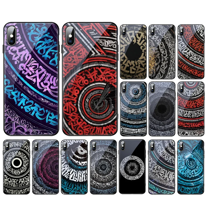 Pokras Lampas Art Graffiti Glass phone case For iphone 15 14 13 Pro Max 12 11 Pro Max XS Mobile Phone Case Funda