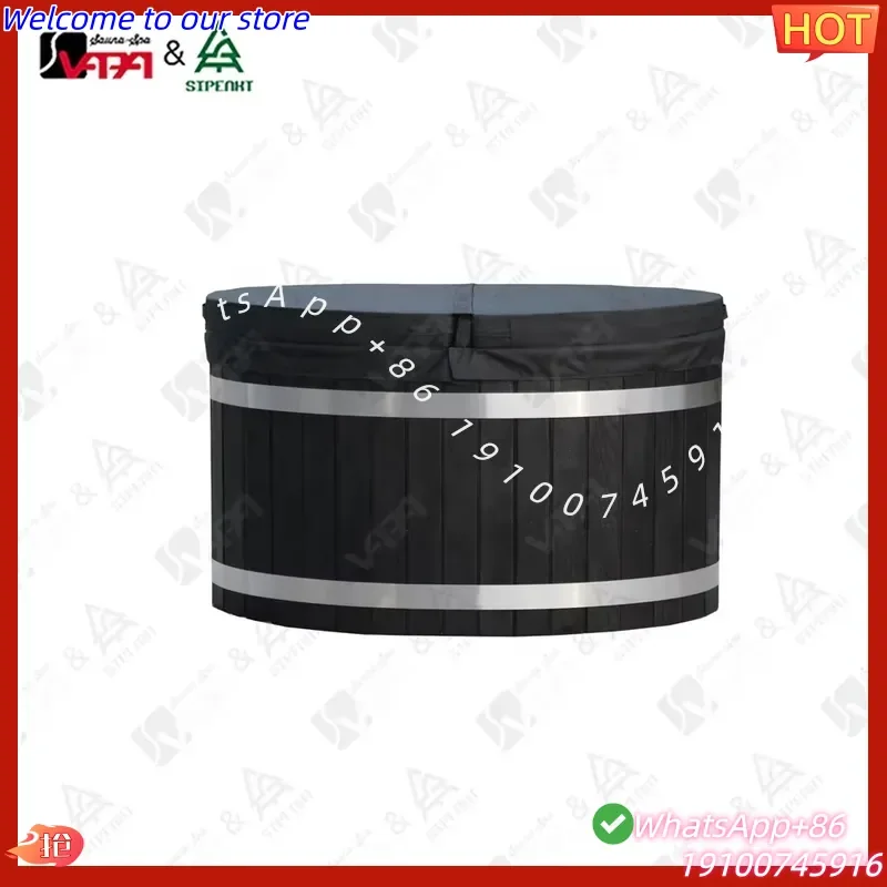 2026Hot Vapasauna Red Cedar Flaming Stainless Steel Bathtub Charred Black Customized Size Oval Cold Plunge Tub