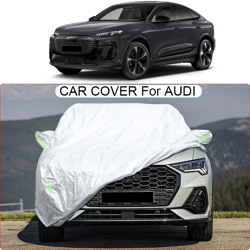 For AUDI E-TRON Sportback Q2 Q3 Q4 Q5 Q6 Q7 Q8 2016-2026 Three Layer Thicken Oxford Car Cover Anti Rain Snow Waterproof Accessoy