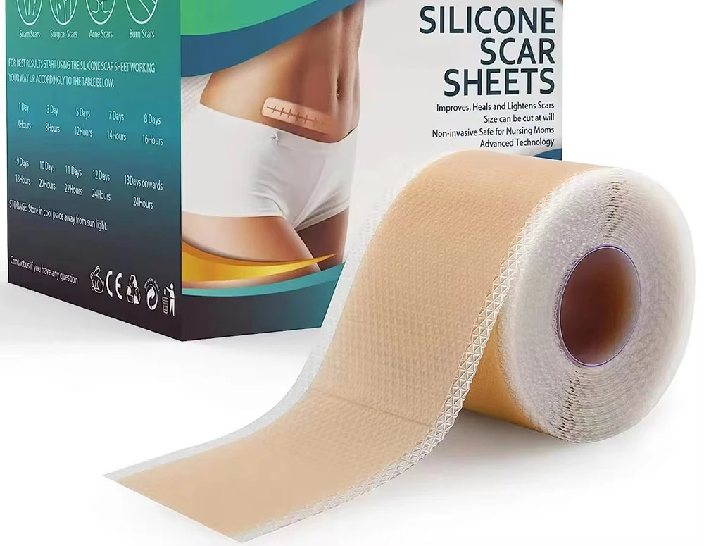 Curativo de cicatriz de silicone de grau médico para reparo de feridas e gerenciamento de cicatrizes |   Fita de cicatriz de silicone com remendo hipoalergênico