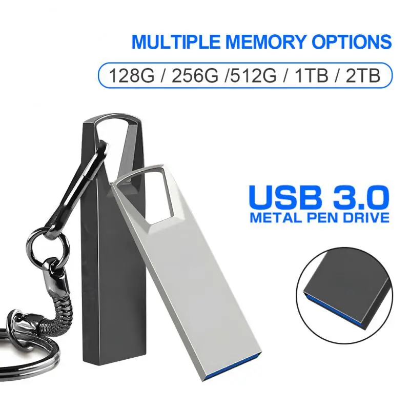 USB 3.0 Metal USB Flash Drives 512GB PenDrives 256GB Memory Stick 128GB Black Pen Drive Silver Storage Devices USB memory stick